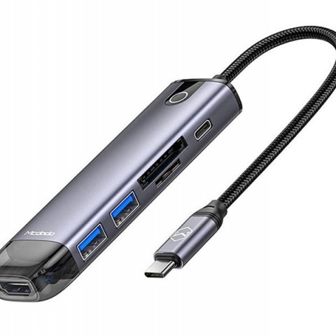 هاب شارژر تایپ سی 6 پورت مک دودو  HU-7740 6 in 1 USB-C HUB