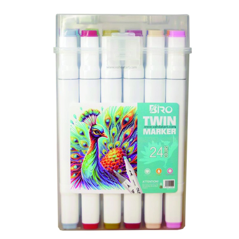 ماژیک راندو 24 رنگ 2 سر بیرو BIRO