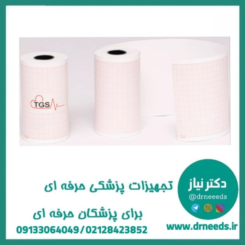 کاغذ رول ECG شطرنجی TGS با عرض 80 میلی‌متر