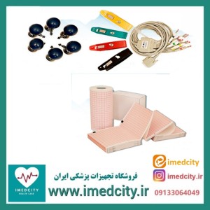 لوازم جانبی الکتروکاردیوگراف امواج نگار – کاغذ حرارتی، کابل ECG و ست ساکشن سینه