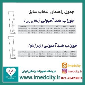 جوراب ضد آمبولی بالای زانو طب و صنعت کد 75100