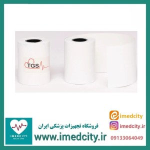 کاغذ رولی حرارتی سفید آزمایشگاهی TGS با عرض 55 میلی‌متر