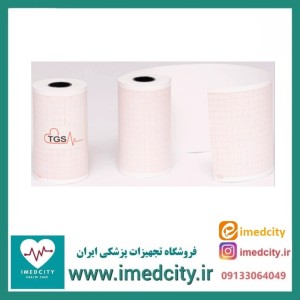 کاغذ رول ECG شطرنجی TGS با عرض 80 میلی‌متر و رول 18 متری با هسته (مغزی) کوچک