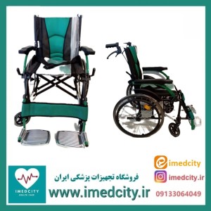ویلچر آلومینیومی تاشو با زیردستی و جاپایی متحرک