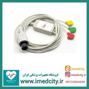 کابل سه لید ECG طب گستر صدرا سازگار با مانیتورهای سازگان با انتقال دقیق سیگنال قلب