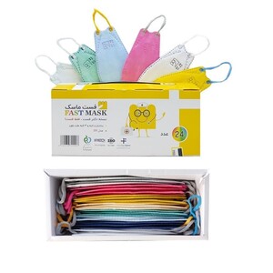 ماسک تنفسی کودک دکتر فست مدل 3 بعدی 5 لایه رنگارنگFAST-KF94 جعبه 24 عددی
