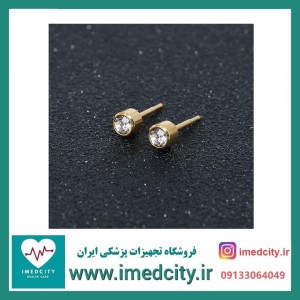 گوشواره گوش سوراخ کن طبی با روکش طلا