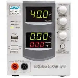 منبع تغذیه دیجیتال 0-40 ولت 5 آمپر آداک  ( ADAK PS-405U2 40V , 5A + USB)