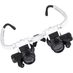 ذره بین عینکی دوچشمی 4 لنز 6X,8X,10X,15X, 20X,25X مدل 9892H-3