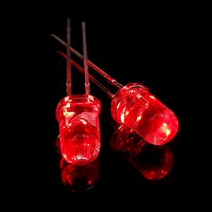 ال ای دی 5mm قرمز مات پایه کوتاه بسته 1000 عددی