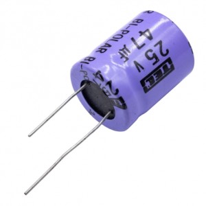 خازن الکترولیتی بدون پلاریته 47UF-25V سایز 27*22