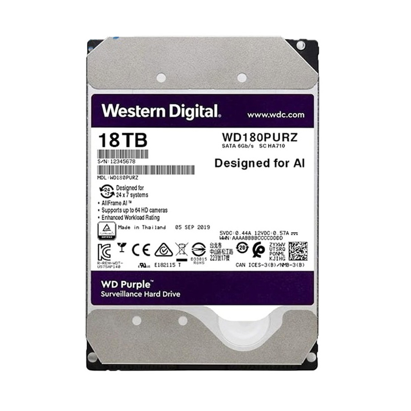 هارد دیسک اینترنال وسترن دیجیتال سری بنفش ظرفیت 18 ترابایت