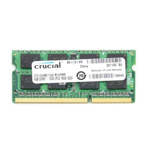 رم لپ تاپ کروشیال مدل PC3 10600MHz باس 1333ظرفیت 4 گیگابایت