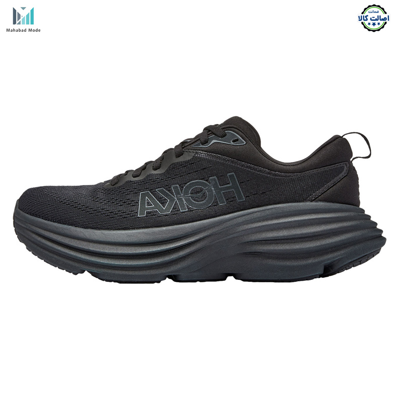 کفش هوکا باندی 8 مشکی مدل Hoka Bondi 8 wide 1127954 BBLC سایز 40