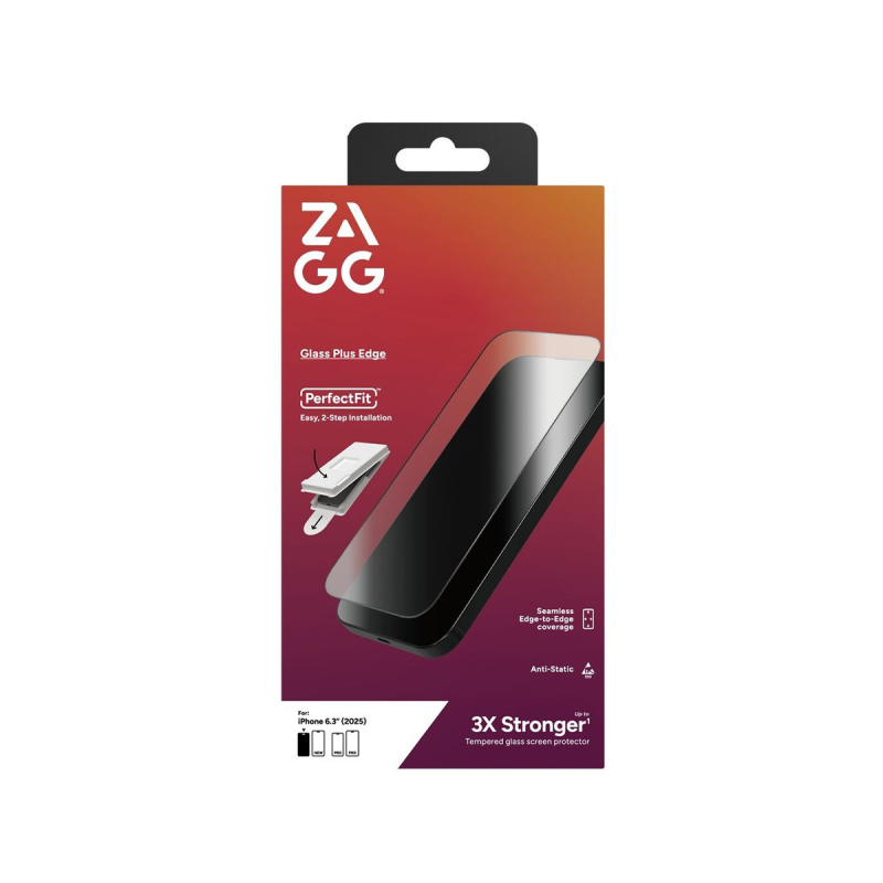محافظ صفحه نمایش شفاف زگ مدل Plus Edge مناسب برای آیفون 17 پرو (آسان نصب)