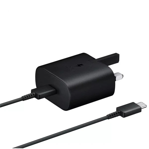 شارژر دیواری سامسونگ 25 وات اصلی سوپر فست شارژ مدل EP-TA800 به همراه کابل دو سر تایپ سی