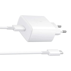 شارژر دیواری سامسونگ 45 وات اصلی سوپر فست شارژ بدون تبدیل مدل TA-845 به همراه کابل تایپ سی