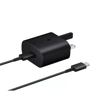 شارژر دیواری سامسونگ 25 وات اصلی سوپر فست شارژ مدل EP-TA800 به همراه کابل دو سر تایپ سی