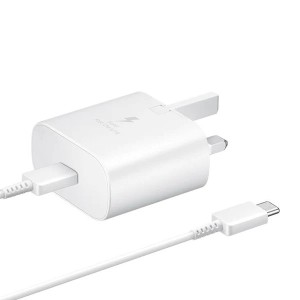 شارژر دیواری سامسونگ 25 وات اصلی سوپر فست شارژ مدل EP-TA800 به همراه کابل دو سر تایپ سی