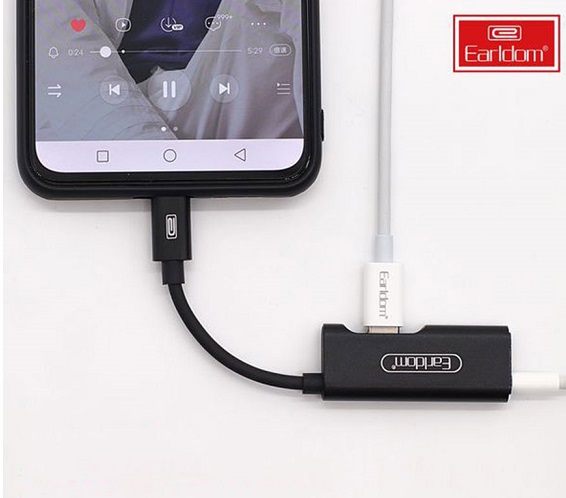 مبدل تایپ سی به جک هدفون و شارژر ارلدام Earldom ET-OT29 Type-C Adapter