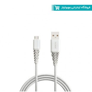 کابل کنفی گارانتی دار USB به microusb آینوبن مدل Braided نقره ای