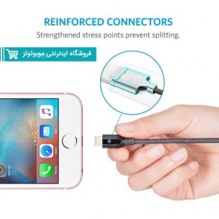کابل شارژ آیفونی کیف دار anker مدل A8122 (طول 1.8 متری) با گارانتی آواژنگ