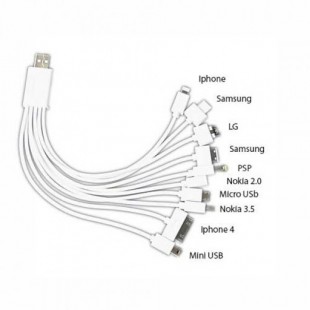 کابل شارژر USB چند منظوره یک به ده 1.5 متری ( تبدیل اختاپوسی )