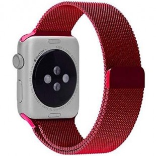 بند فلزی مدل Milanese Loop مناسب برای اپل واچ  قرمز