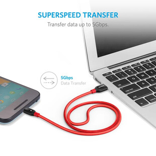 به USB  انکر مدل A8168 PowerLine Plus طول 0.9 متر