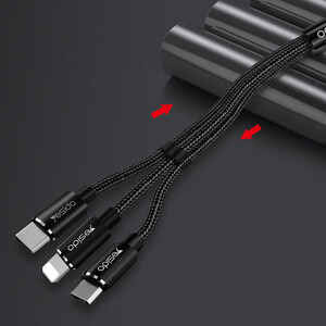 کابل تبدیل USB به microUSB / USB-C / لایتنینگ یسیدو مدل CA-60 طول 1.2 متر