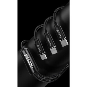 کابل تبدیل USB به microUSB / USB-C / لایتنینگ یسیدو مدل CA-60 طول 1.2 متر