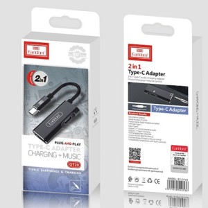 مبدل تایپ سی به جک هدفون و شارژر ارلدام Earldom ET-OT29 Type-C Adapter