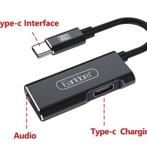 مبدل تایپ سی به جک هدفون و شارژر ارلدام Earldom ET-OT29 Type-C Adapter