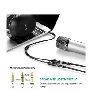 تبدیل2به 1 صدا هدست 3.5 میلی متر  مناسب لپ تاپ مدل Ugreen AV141
