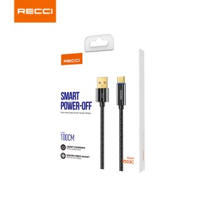 کابل شارژر تایپ سی  مدل RECCI TYPE-C SMART POWER-OFF RS03C
