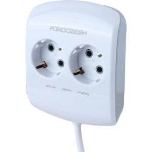 محافظ یخچال دو پریز فروزش مدل لوتوس صفحه نمایش دیجیتال (کابل 1/8 متر) سفید و مشکی