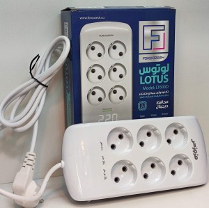 محافظ 6 خانه کامپیوتر و صوتی تصویری فروزش ، مدل لوتوس صفحه نمایش دیجیتال (کابل 1/8 متری)