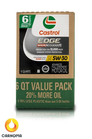 روغن موتور کاسترول 5w-30 ECO PACK HIGH MILEAGE مشکی حجم 5.6 لیتر