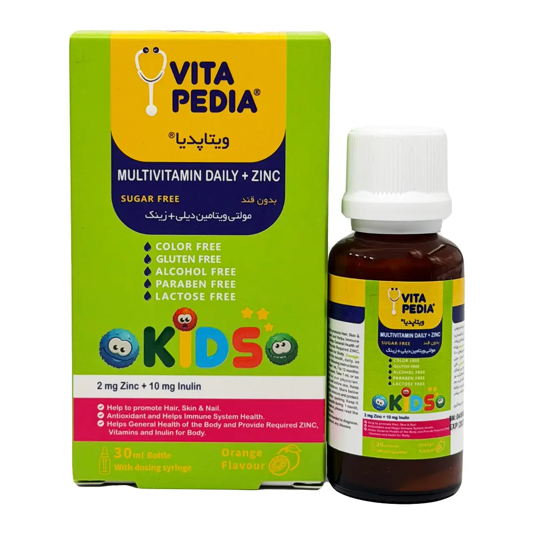 قطره خوراکی مولتی ویتامین دیلی + زینک ویتاپدیا - 30 میلی لیتر