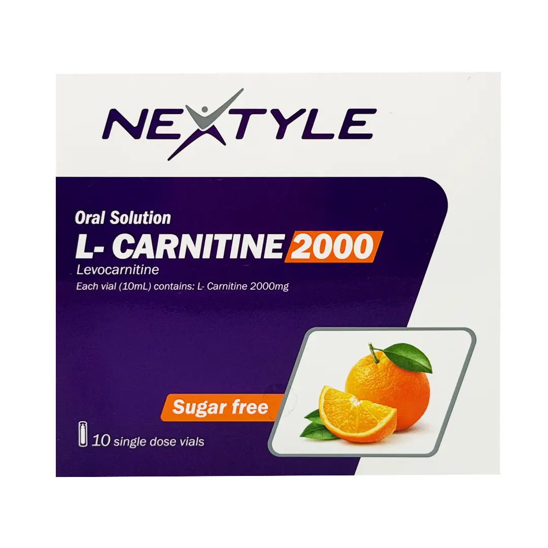 ویال مایع خوراکی ال کارنیتین 2000 نکستایل - 10 عددی