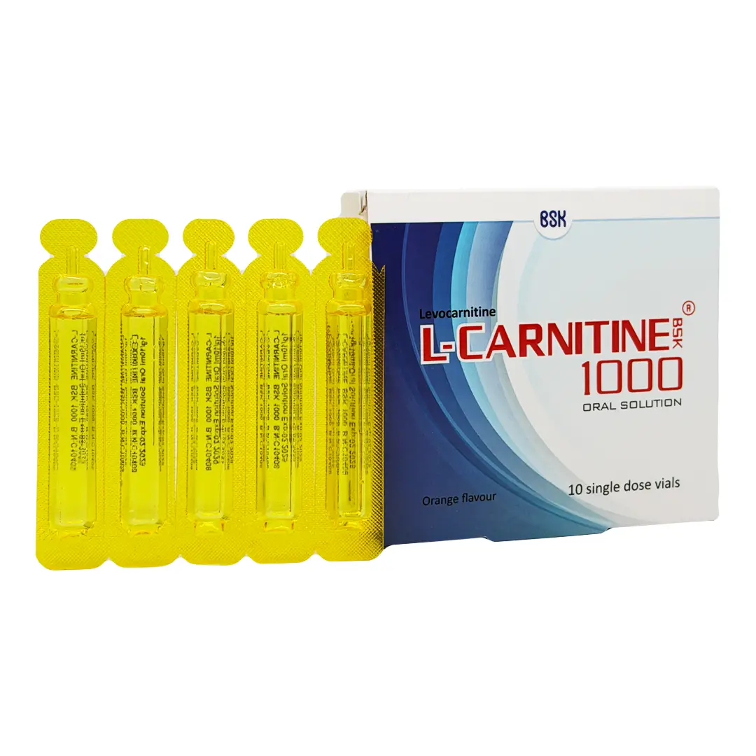 ویال مایع خوراکی ال کارنیتین 1000 بی اس کی - 10 عددی