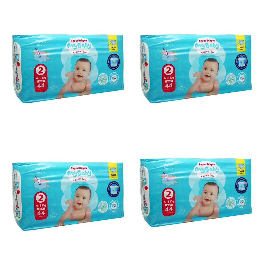پوشک کودک چسبی کانال دار سایز 2 مای بی بی 44 عددی - پک 4 عددی