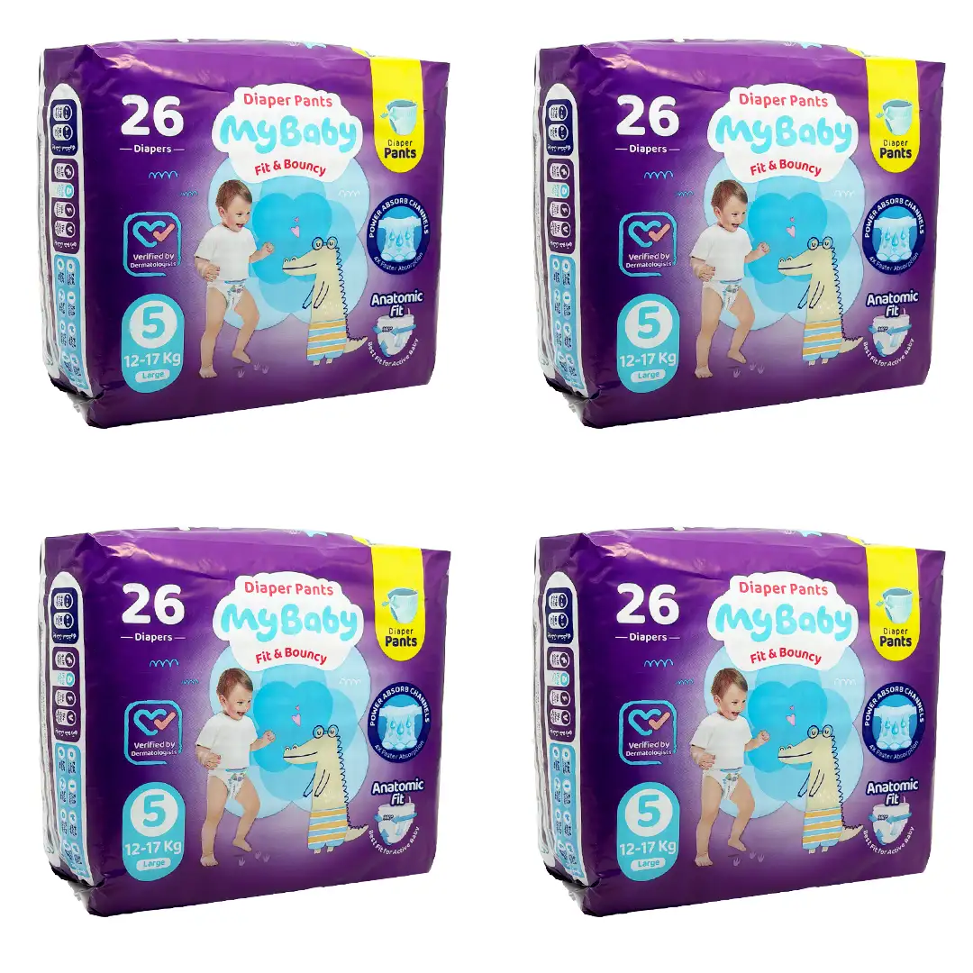 پوشک شورتی کانال دار سایز 5 مای بی بی 26 عددی - پک 4 عددی