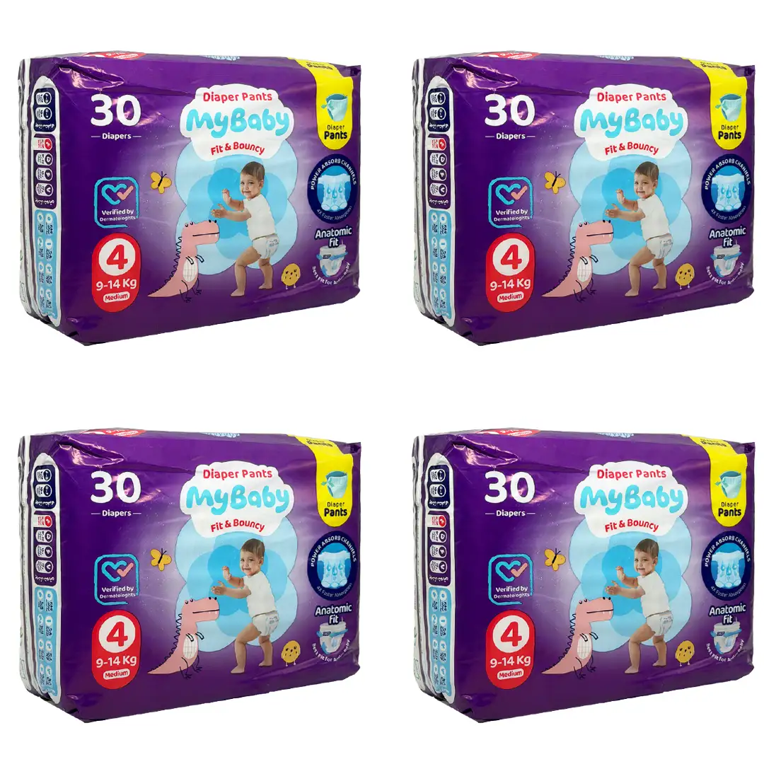 پوشک شورتی کانال دار سایز 4 مای بی بی 30 عددی - پک 4 عددی