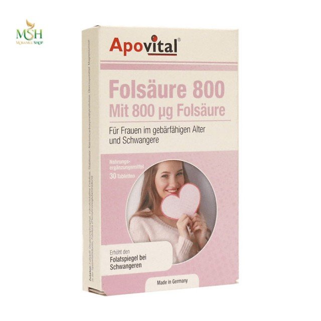 اسید فولیک 800 آپوویتال 30 عددی