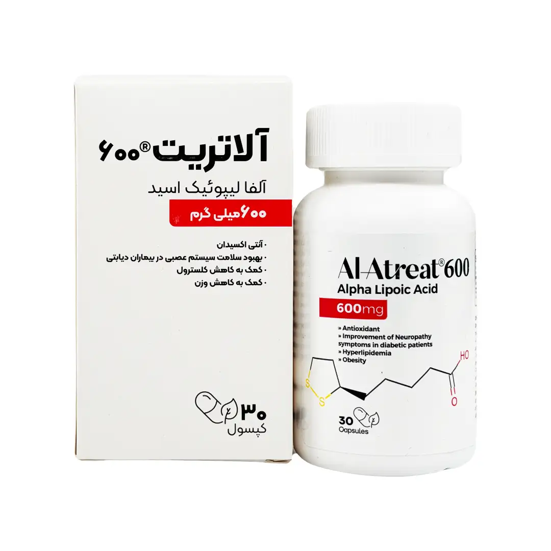 کپسول آلاتریت 600 م گ (آلفا لیپوئیک اسید) (ALA) تچرا فارمد - 60 عددی