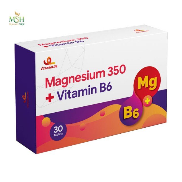 منیزیم 350 + ویتامین ب 6 ویتامین لایف | Vitamin Life Magnesium 350 +VitaminB6