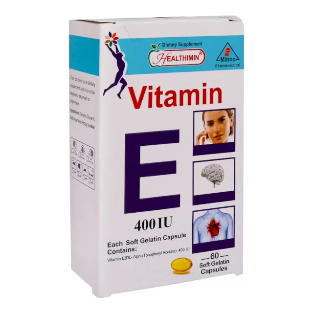 کپسول ویتامین E 400 واحد هلثی مین 60 عددی