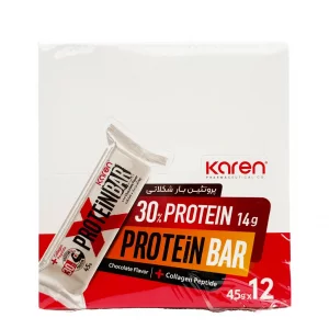شکلات پروتئین بار کارن 45 گرمی - باکس 12 عددی