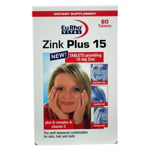 قرص زینک پلاس 15 میلی گرمی یوروویتال - 60 عددی